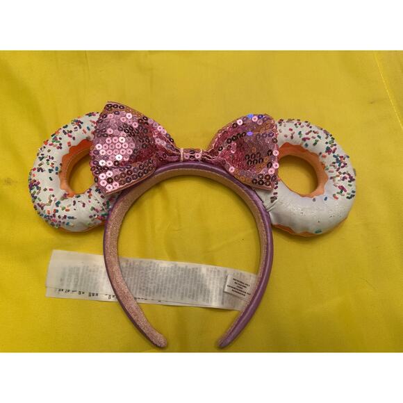 Disney Parks Frosted Donut Eats Minnie Mouse Ear Headband - Picture 1 of 3